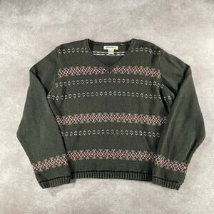 Vintage Women’s Eddie Bauer Brown Pink Textured Knit Pullover Sweater